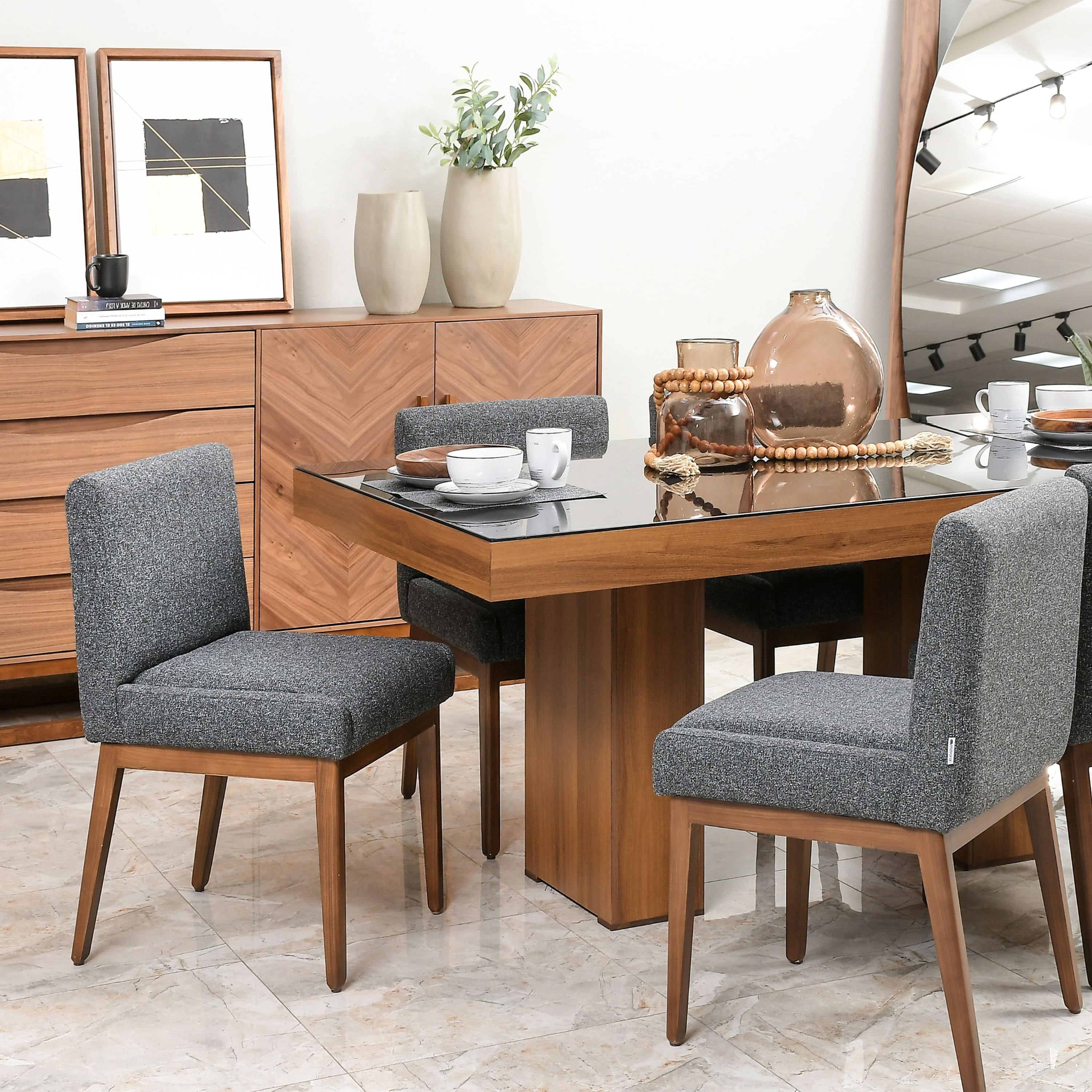 Comedor Black p/6 con Silla Apolo