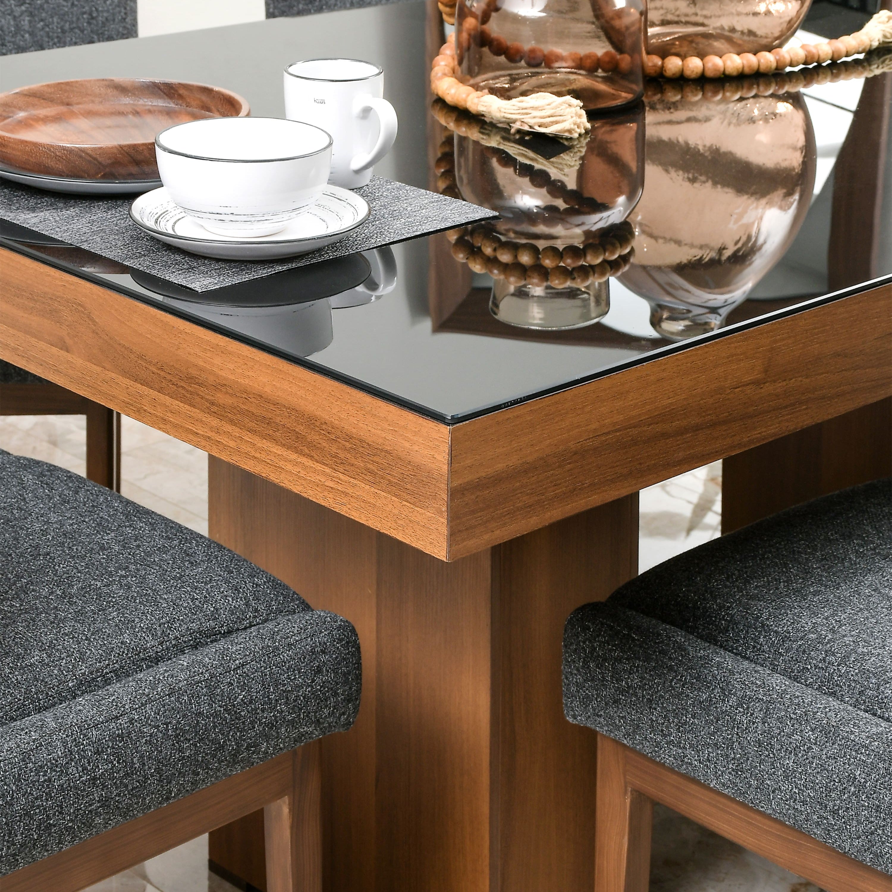 Comedor Black p/6 con Silla Apolo