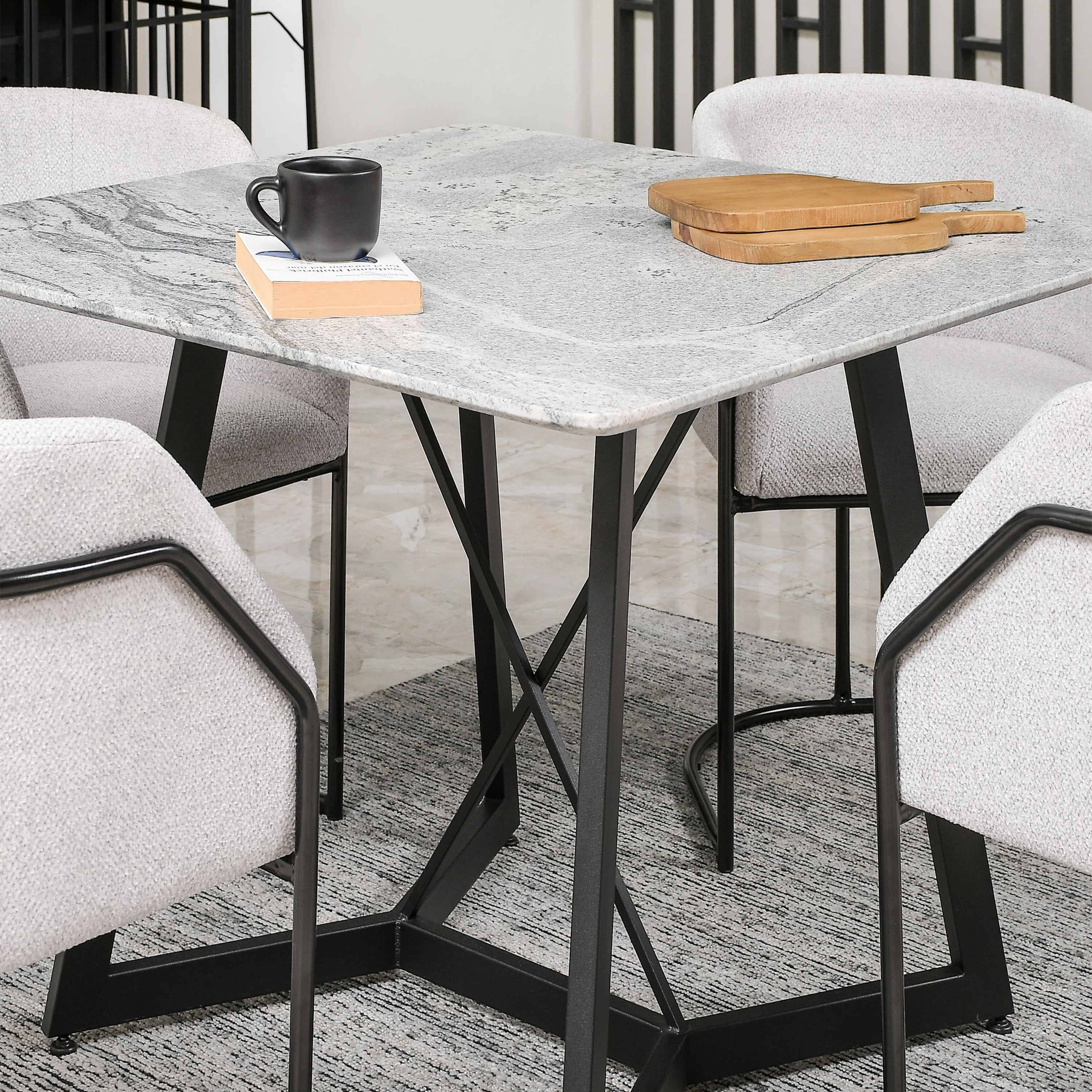 Pedestal Industrial p/4 con Cubierta Mármol