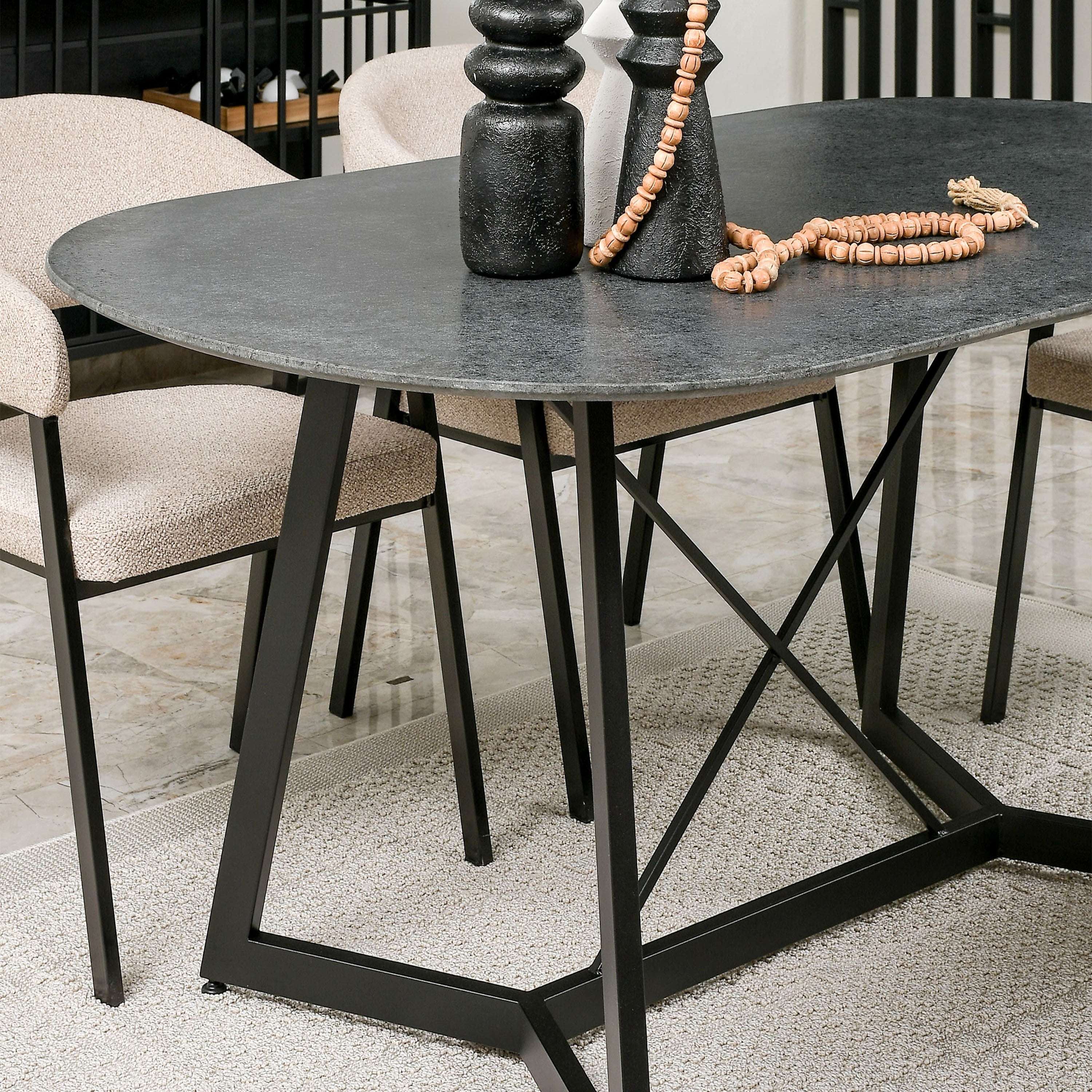 Pedestal Industrial p/6 con Cubierta Mármol