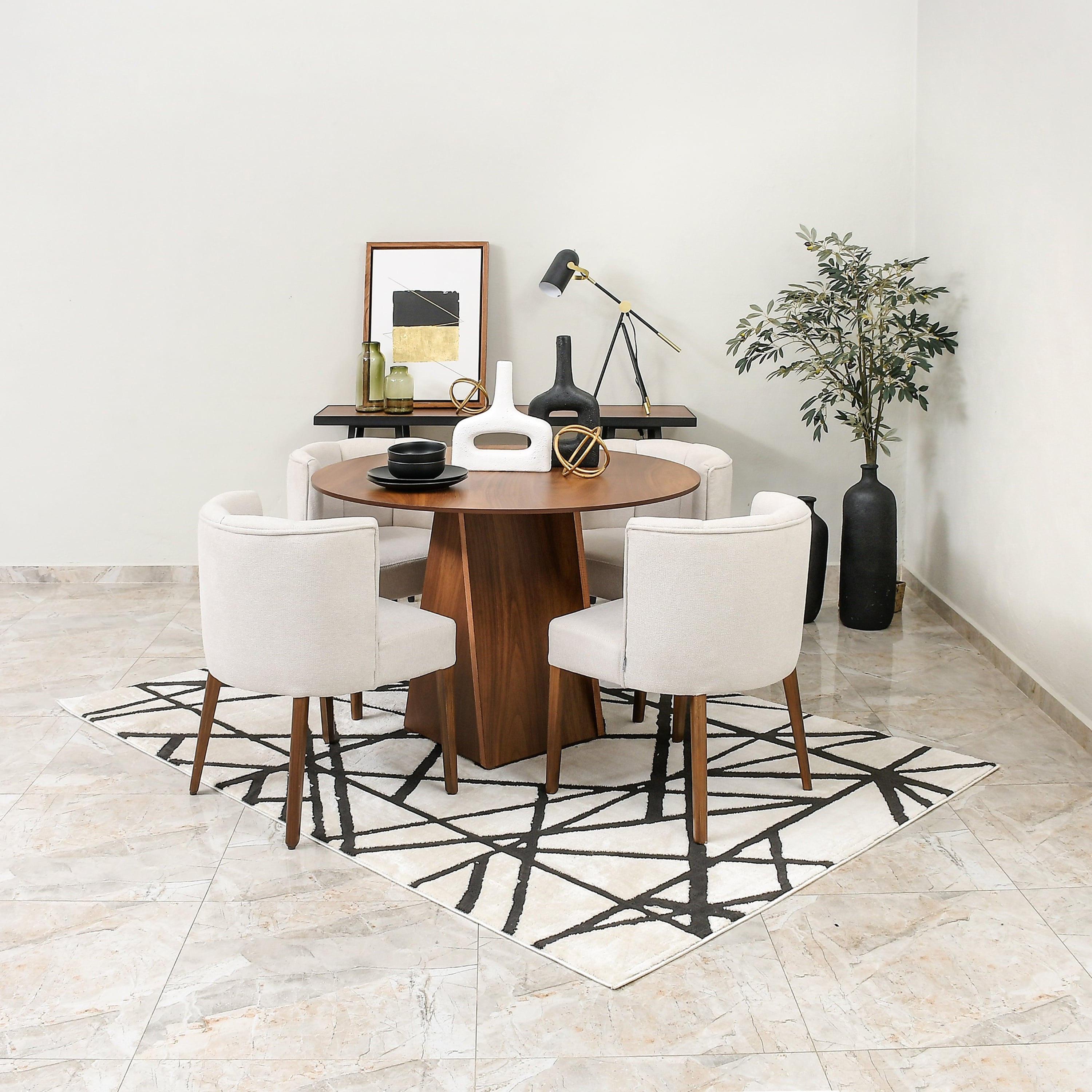 Comedor Black p/4 con Silla Barcelona Gajos