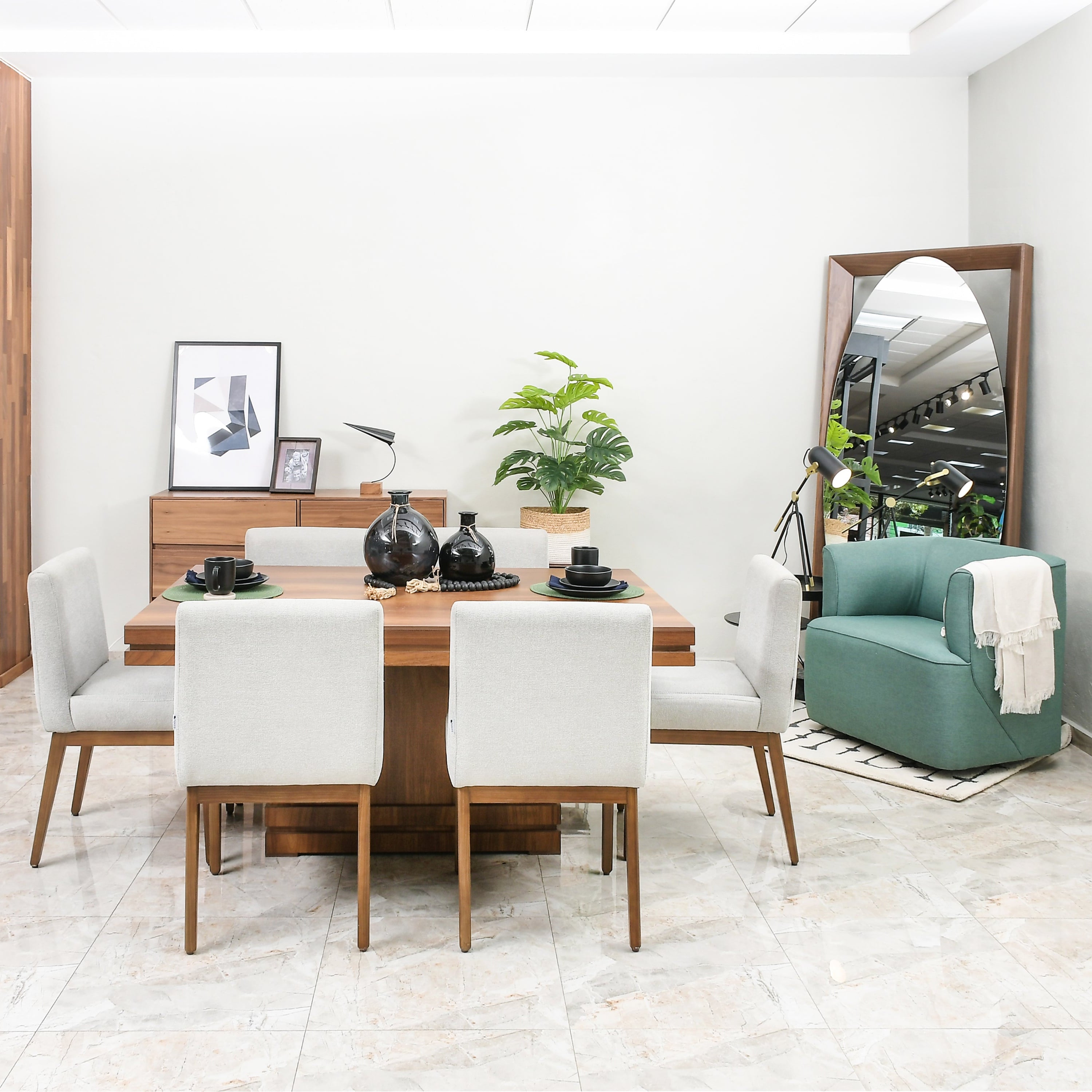 Comedor Malvina p/6 con Silla Apolo