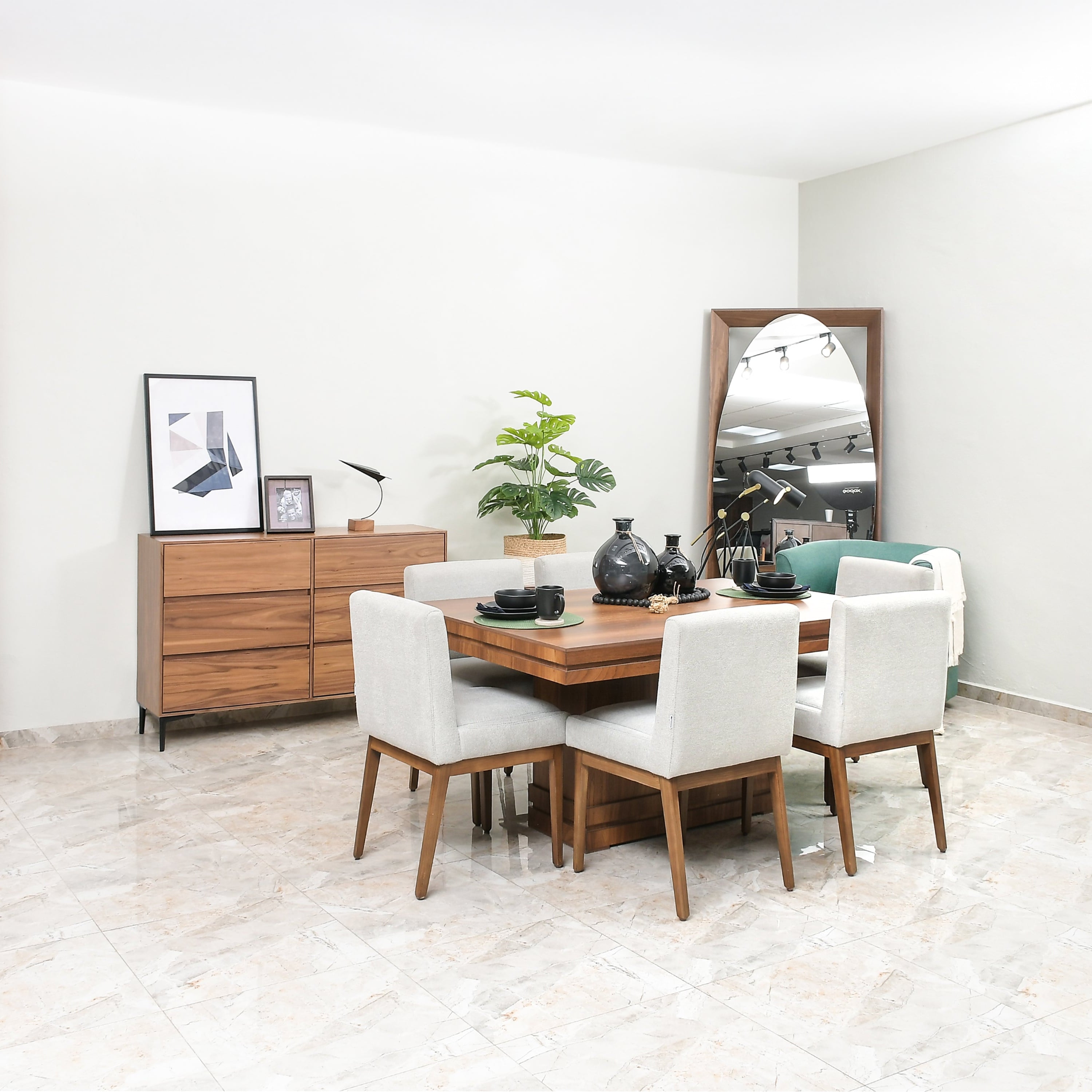 Comedor Malvina p/6 con Silla Apolo