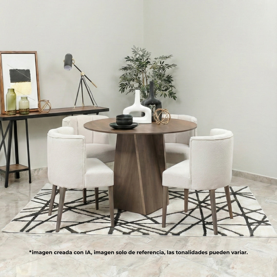 Comedor Black p/4 con Silla Barcelona Gajos