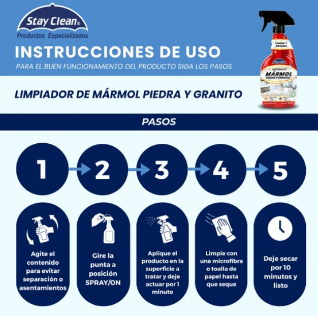 Limpiador y Abrillantador de Mármol, Piedra y Granito Stay Clean