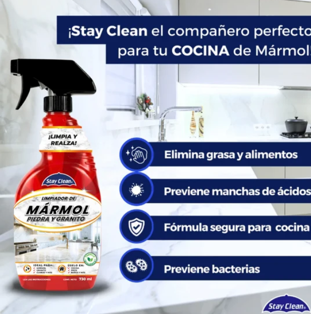 Limpiador y Abrillantador de Mármol, Piedra y Granito Stay Clean