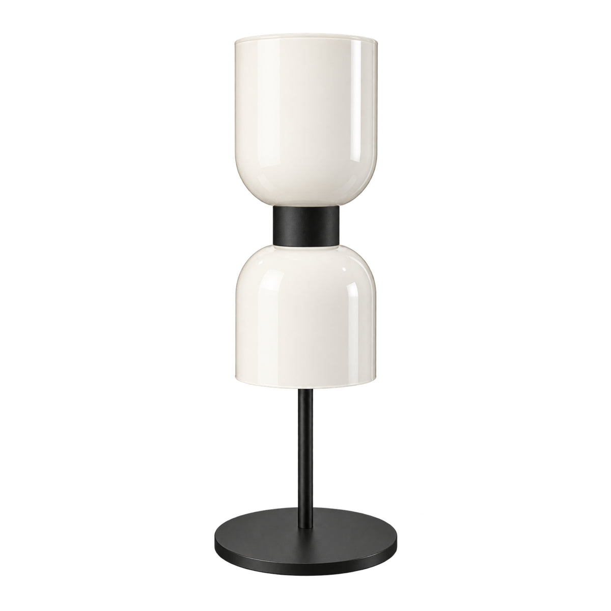 Lámpara de Mesa Metal+Cristal Negro/Claro