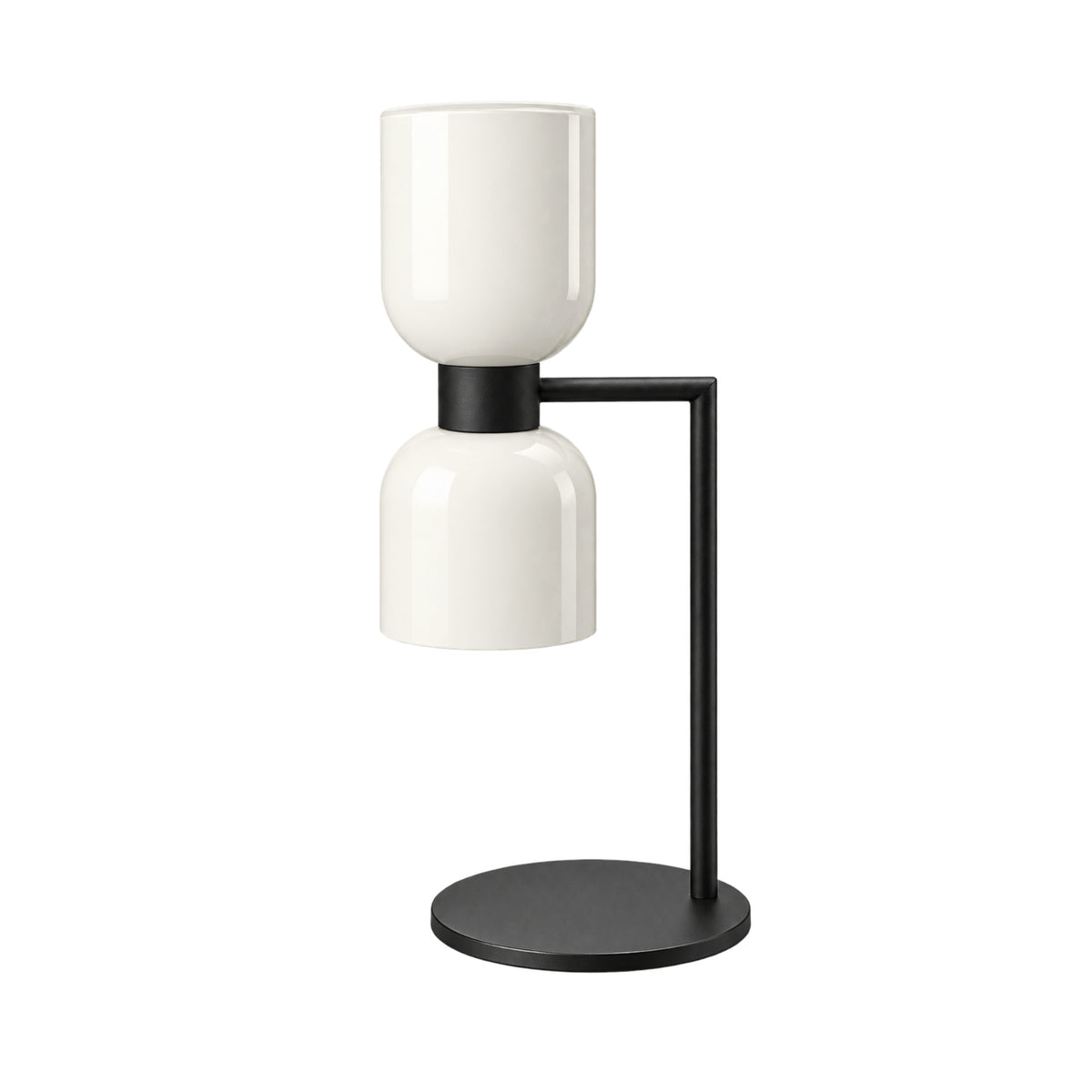 Lámpara de Mesa Metal+Cristal Negro/Claro